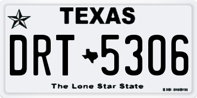 TX license plate DRT5306