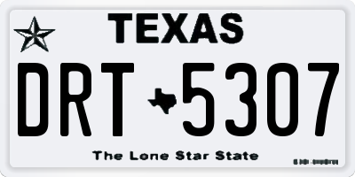 TX license plate DRT5307