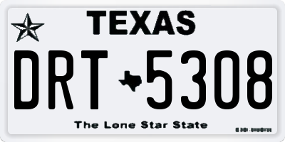 TX license plate DRT5308