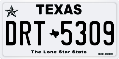 TX license plate DRT5309