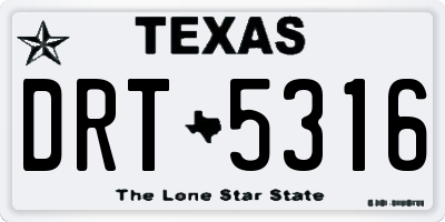 TX license plate DRT5316