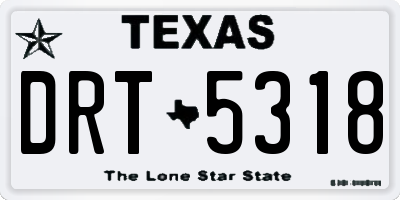 TX license plate DRT5318