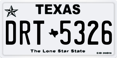 TX license plate DRT5326