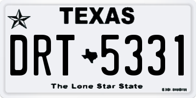 TX license plate DRT5331