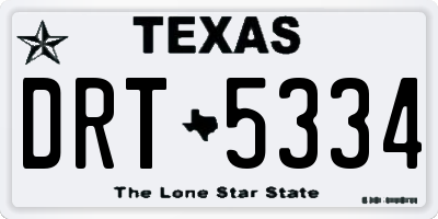 TX license plate DRT5334