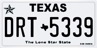 TX license plate DRT5339