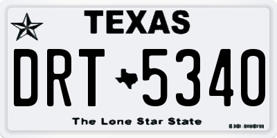 TX license plate DRT5340