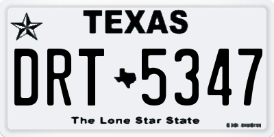 TX license plate DRT5347