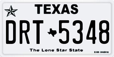 TX license plate DRT5348