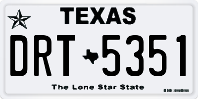 TX license plate DRT5351