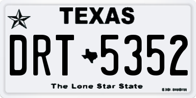 TX license plate DRT5352