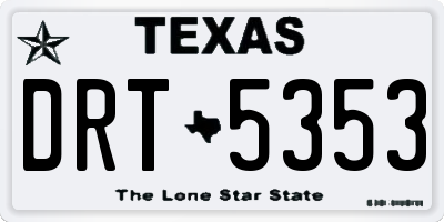 TX license plate DRT5353