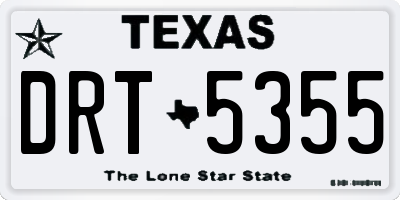TX license plate DRT5355