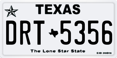 TX license plate DRT5356