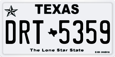 TX license plate DRT5359