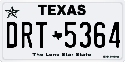 TX license plate DRT5364