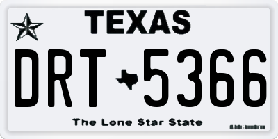 TX license plate DRT5366