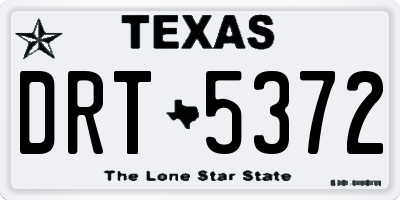 TX license plate DRT5372