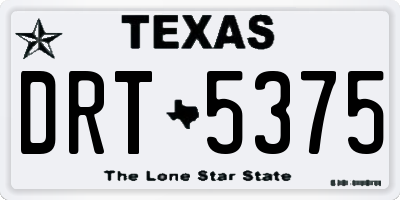 TX license plate DRT5375