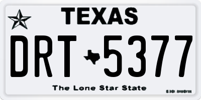 TX license plate DRT5377