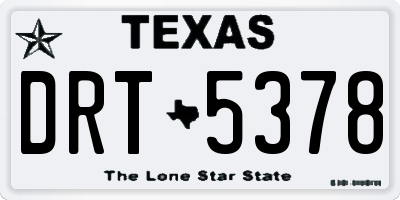 TX license plate DRT5378