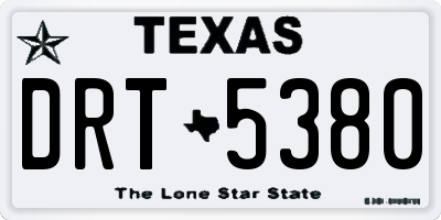 TX license plate DRT5380