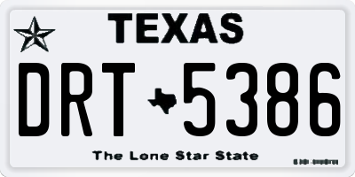 TX license plate DRT5386
