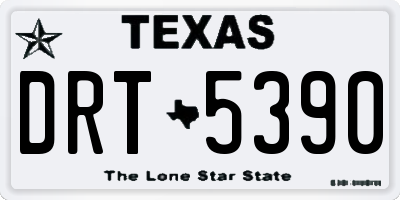 TX license plate DRT5390