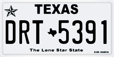 TX license plate DRT5391