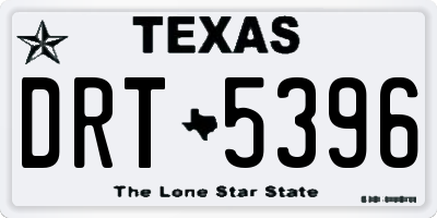 TX license plate DRT5396