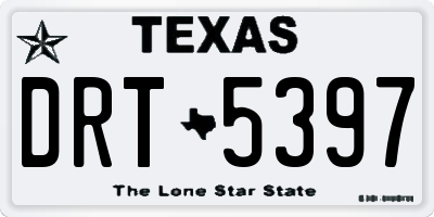 TX license plate DRT5397