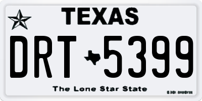 TX license plate DRT5399