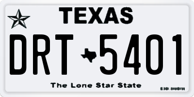 TX license plate DRT5401