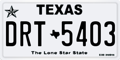 TX license plate DRT5403