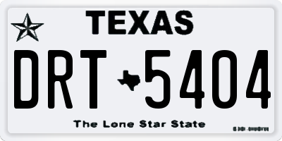 TX license plate DRT5404