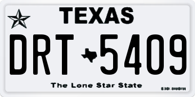 TX license plate DRT5409