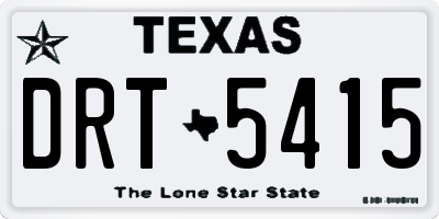 TX license plate DRT5415