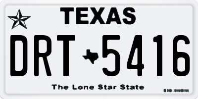 TX license plate DRT5416