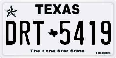 TX license plate DRT5419