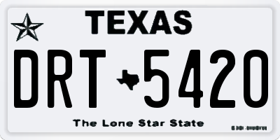 TX license plate DRT5420