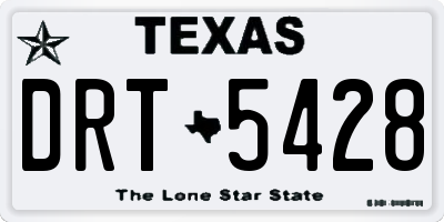 TX license plate DRT5428