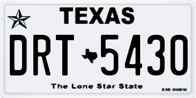TX license plate DRT5430