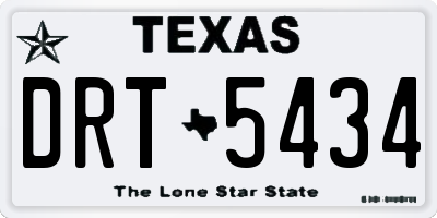 TX license plate DRT5434