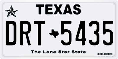 TX license plate DRT5435
