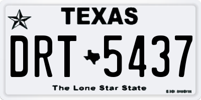 TX license plate DRT5437