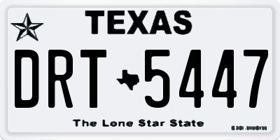 TX license plate DRT5447