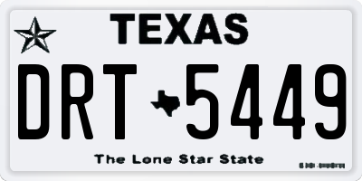 TX license plate DRT5449