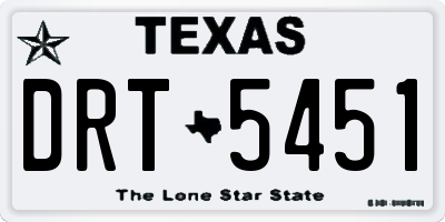TX license plate DRT5451