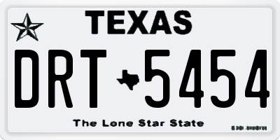 TX license plate DRT5454