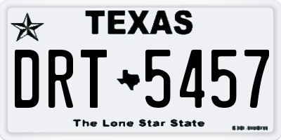 TX license plate DRT5457